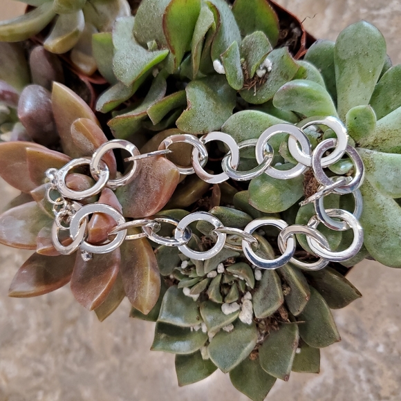 Sterling Circle Link Bracelet by C^A 8" (23.4g) - Picture 8 of 15